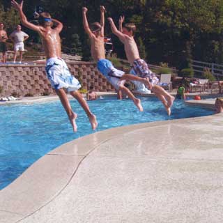 Classic residential pool deck